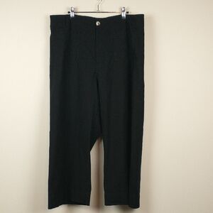Maeve Anthropologie The Colette Pants Womens 24 Wide Black Cropped Linen Blend